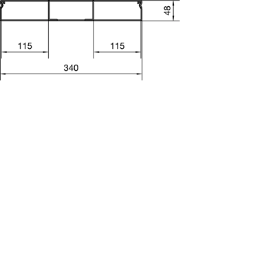 TEHALIT.UK Channel for floor screed 3-chamber 340x48mm steel