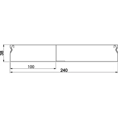 TEHALIT.UK Kanał do wylewki podłogowej 2-komorowy 240x38mm stal