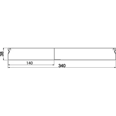 TEHALIT.UK Kanał do wylewki podłogowej 2-komorowy 340x38mm stal