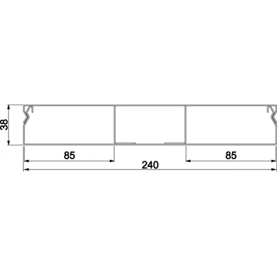 TEHALIT.UK Kanał do wylewki podłogowej 3-komorowy 240x38mm stal