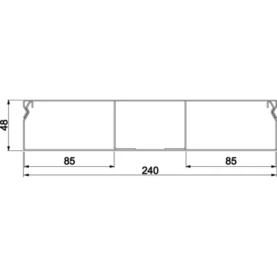 TEHALIT.UK Kanal für Estrich 3-Kammer 240x48mm Stahl