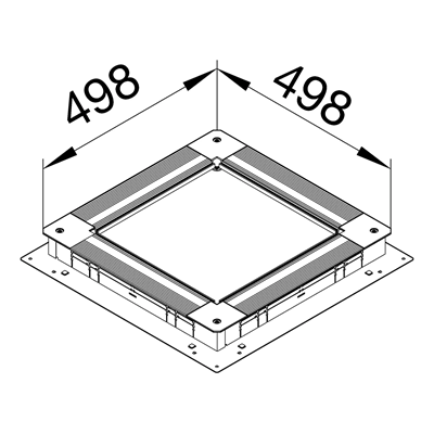 TEHALIT.UK Universal steel plate floor box size 3 70-120
