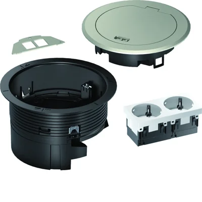 tehalit.VE-EE Coffret + boîte R02 2xM45 schuko clé plate Type 1 zinc argent