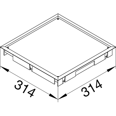 TEHALIT.VE-EE Full cover plate assembly Q08 294X294 5mm gray steel