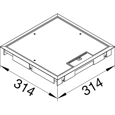 TEHALIT.VE-EE Hinged cover for mounting plate Q08 294X294 12mm gray steel PA