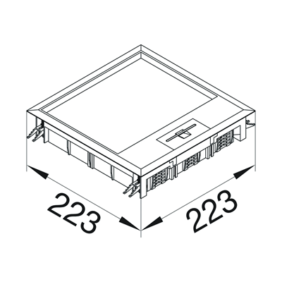 TEHALIT.VE-EE hinged lid VEQ06 200x200 lining 12mm stainless steel