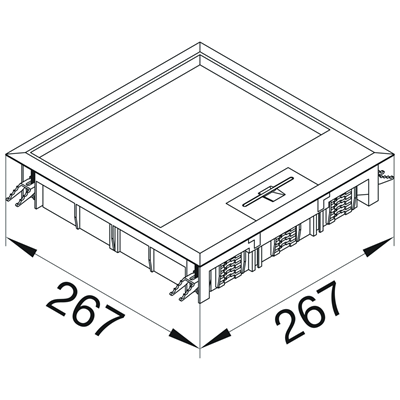 TEHALIT.VE-EE hinged lid VEQ12 244x244 lining 12mm stainless steel