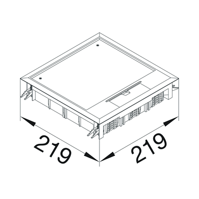 tehalit.VE-EE hinged lid VQ06 200x200 lining 12mm steel gray PA