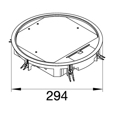TEHALIT.VE-EE hinged lid VR10 fi275 lining 12mm gray steel