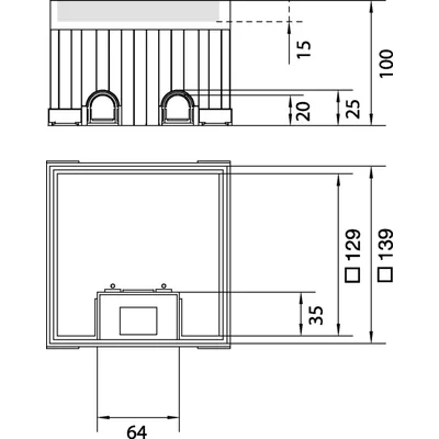 tehalit.VE-EE Mini floor-mounting box IP30 3kN Q02 144x144 15mm steel
