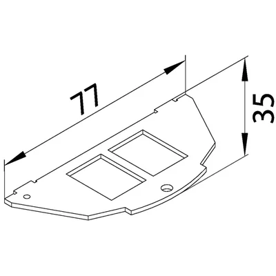 tehalit.VE-EE Montageplatte 2xRJ Typ 01 Keystone 19,3x14,8