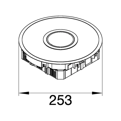TEHALIT.VE-EE Podłogowy punkt zasilania Tubus R2 3mm podłoga podniesiona aluminium