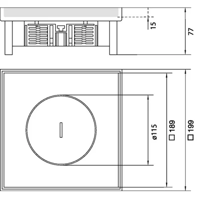tehalit.VE-EE Rohrschutzkappe IP54 5kN EKQ06 200x200 15mm Edelstahl