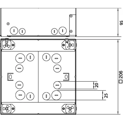 tehalit.VE-EE Set Caja de suelo y montaje VQ06/VEQ06/EKQ06 acero inoxidable