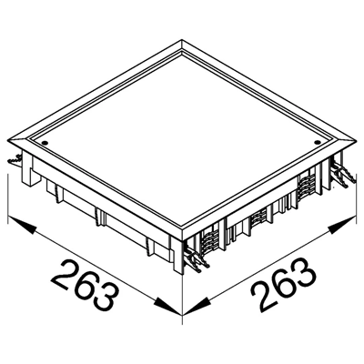TEHALIT.VE-EE Vollständige Abdeckung VDQ12 244x244, Auskleidung 5 mm, grauer Stahl