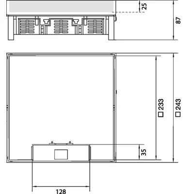 tehalit.VE-EE Výklopný kryt IP30 5kN EKQ12 244x244 25mm nerezová ocel