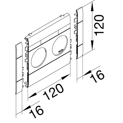 TEHALIT.WA 2-fold ABS halogen-free masking cover 120mm red