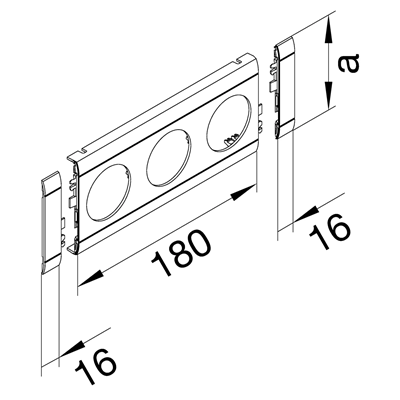 TEHALIT.WA 3-fold ABS halogen-free masking cover 120mm red