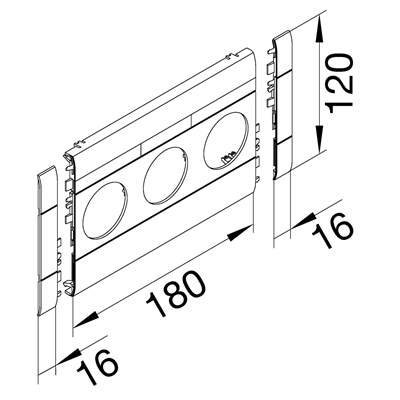 TEHALIT.WA 3-fold ABS halogen-free masking cover 120mm red