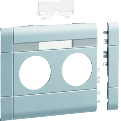 TEHALIT.WA Abdeckblende mit Beschriftungsfeld, 2-fach ABS halogenfrei 120mm Aluminium