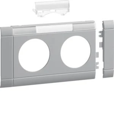 TEHALIT.WA Abdeckblende mit Beschriftungsfeld, 2-fach ABS, halogenfrei, lichtgrau