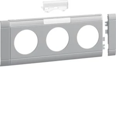 TEHALIT.WA Abdeckblende mit Beschriftungsfeld, 3-fach ABS, halogenfrei, lichtgrau