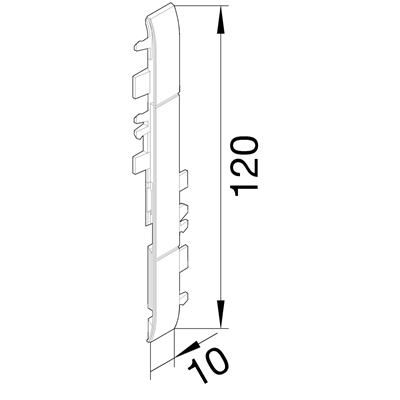 TEHALIT.WA ABS halogen-free cover connector 120mm, painted aluminium