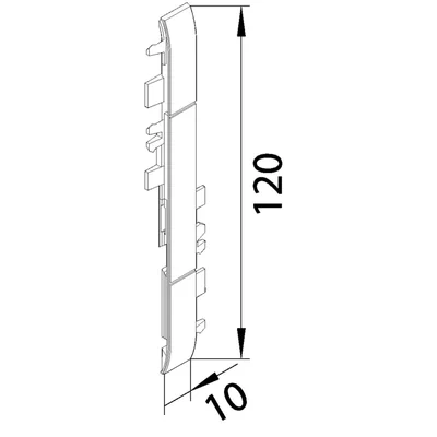 TEHALIT.WA Bezhalogenový ABS konektor mřížky 120mm světle šedý