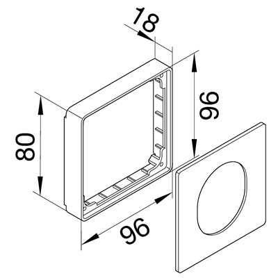 TEHALIT.WA CEE PC/ABS socket cover halogen-free aluminium