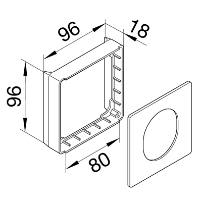 TEHALIT.WA DA200 masking plate for CEE aluminum socket boxes