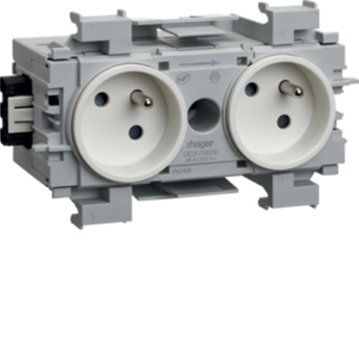 TEHALIT.WA Duct socket 2-fold 2P+Z WAGO edge mounting white