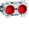 TEHALIT.WA Enchufe SCHUKO, doble montaje en borde WAGO, rojo