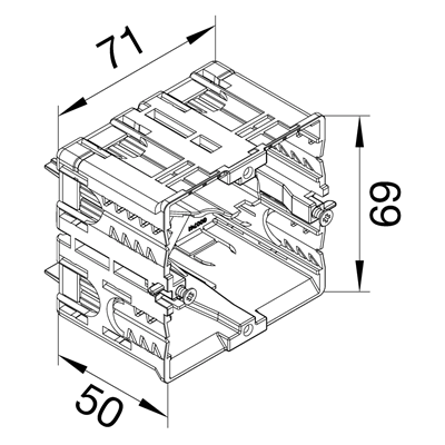 TEHALIT.WA Installation box for installation in C-profiles universal light gray