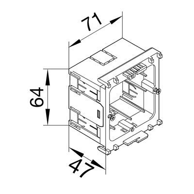 TEHALIT.WA Junction box tehalit edge mounting 47x64x71mm light gray