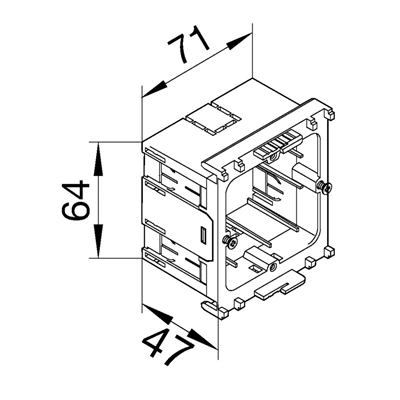 TEHALIT.WA Junction box tehalit edge mounting 47x64x71mm light gray