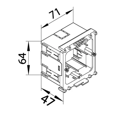 TEHALIT.WA Junction box tehalit edge mounting 47x64x71mm light gray