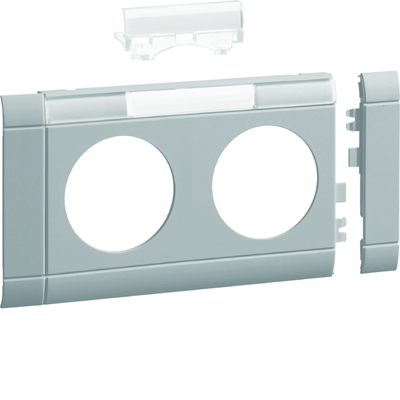 TEHALIT.WA Masking panel with description field, 2-fold ABS, halogen-free, light gray