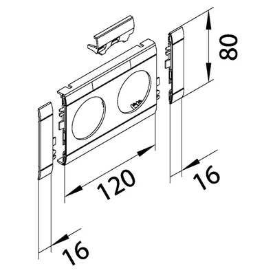 TEHALIT.WA Masking panel with description field, 2-fold ABS halogen-free red