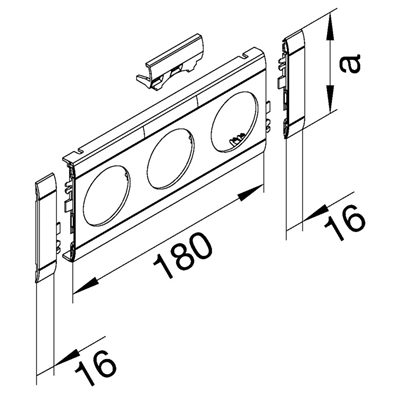 TEHALIT.WA Masking panel with description field, 3-fold ABS halogen-free aluminum
