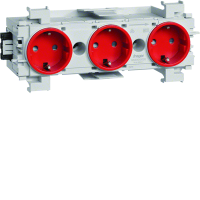 TEHALIT.WA Presa SCHUKO connessione a 3 vie WAGO montaggio a bordo rosso
