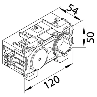 TEHALIT.WA Prise SCHUKO avec interrupteur Montage sur chant WAGO rouge