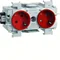 TEHALIT.WA SCHUKO socket 2-fold 45° WAGO edge mounting red