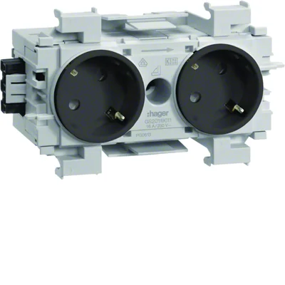 TEHALIT.WA SCHUKO socket 2-way 45° WAGO edge mounting anthracite