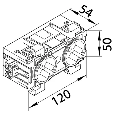 TEHALIT.WA SCHUKO socket 2-way 45° WAGO edge mounting anthracite