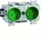 TEHALIT.WA SCHUKO socket 2-way 45° WAGO edge mounting green