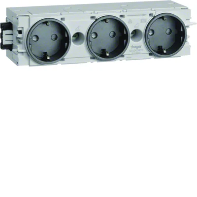 TEHALIT.WA SCHUKO socket 3-way connection WAGO C-profile anthracite