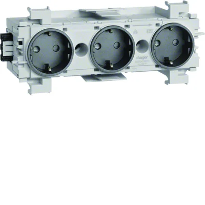 TEHALIT.WA SCHUKO socket 3-way connection WAGO edge mounting anthracite