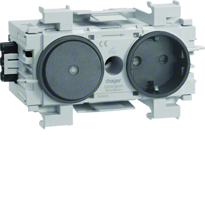TEHALIT.WA SCHUKO socket with switch WAGO edge mounting anthracite