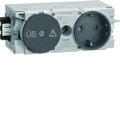 TEHALIT.WA Surge protection socket outlet WAGO C-profile anthracite