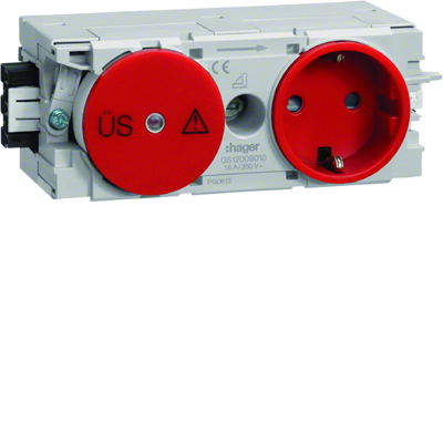 TEHALIT.WA WAGO C-profile surge protective SCHUKO socket outlet, red